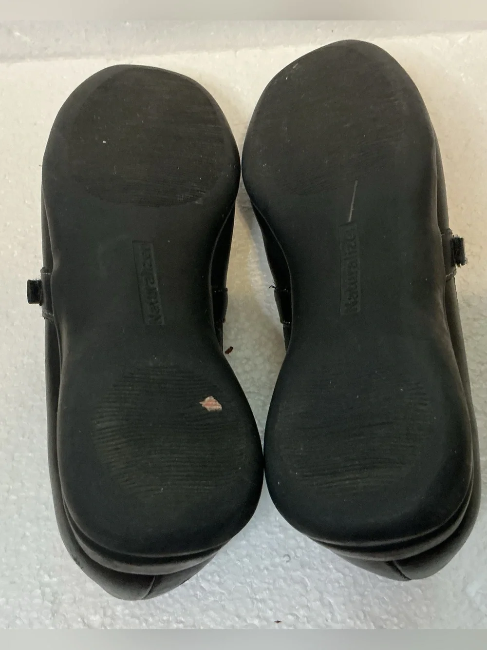 ❌❌❌sld14 Mary Jane Shoes Women 9M Black Leather Comfort Low Wedge